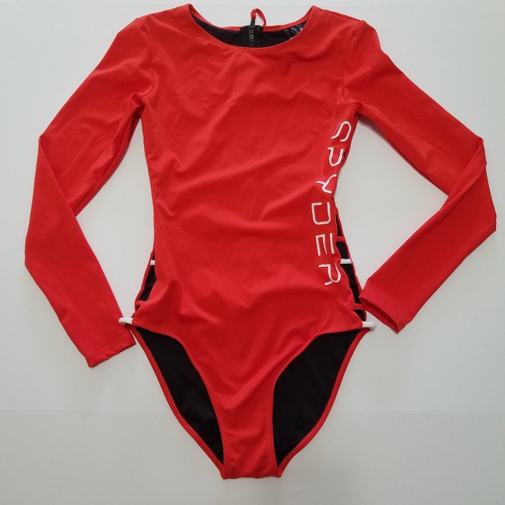 NWOT Spyder UV Protection Zip-Up Long Sleeve One-Piece Swimsuit Size M